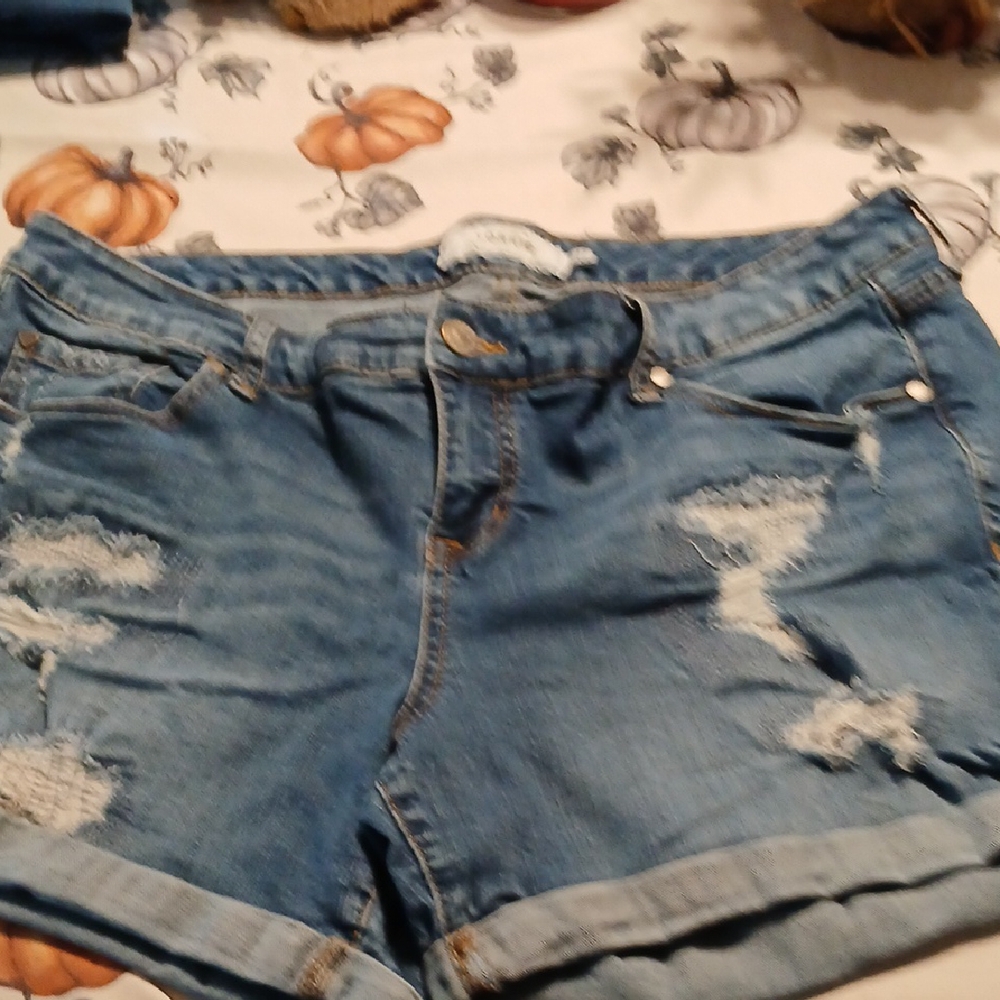 Torrid Blue Distressed Jean Shorts